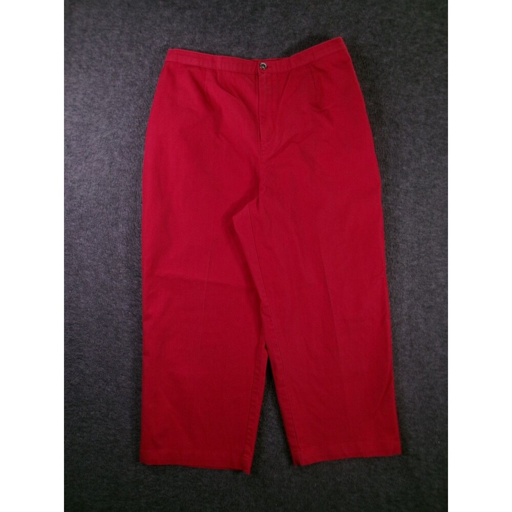 Sag Harbor Sport Pants Womens M Cropped Pull On Elastic Waist Side Pockets Red